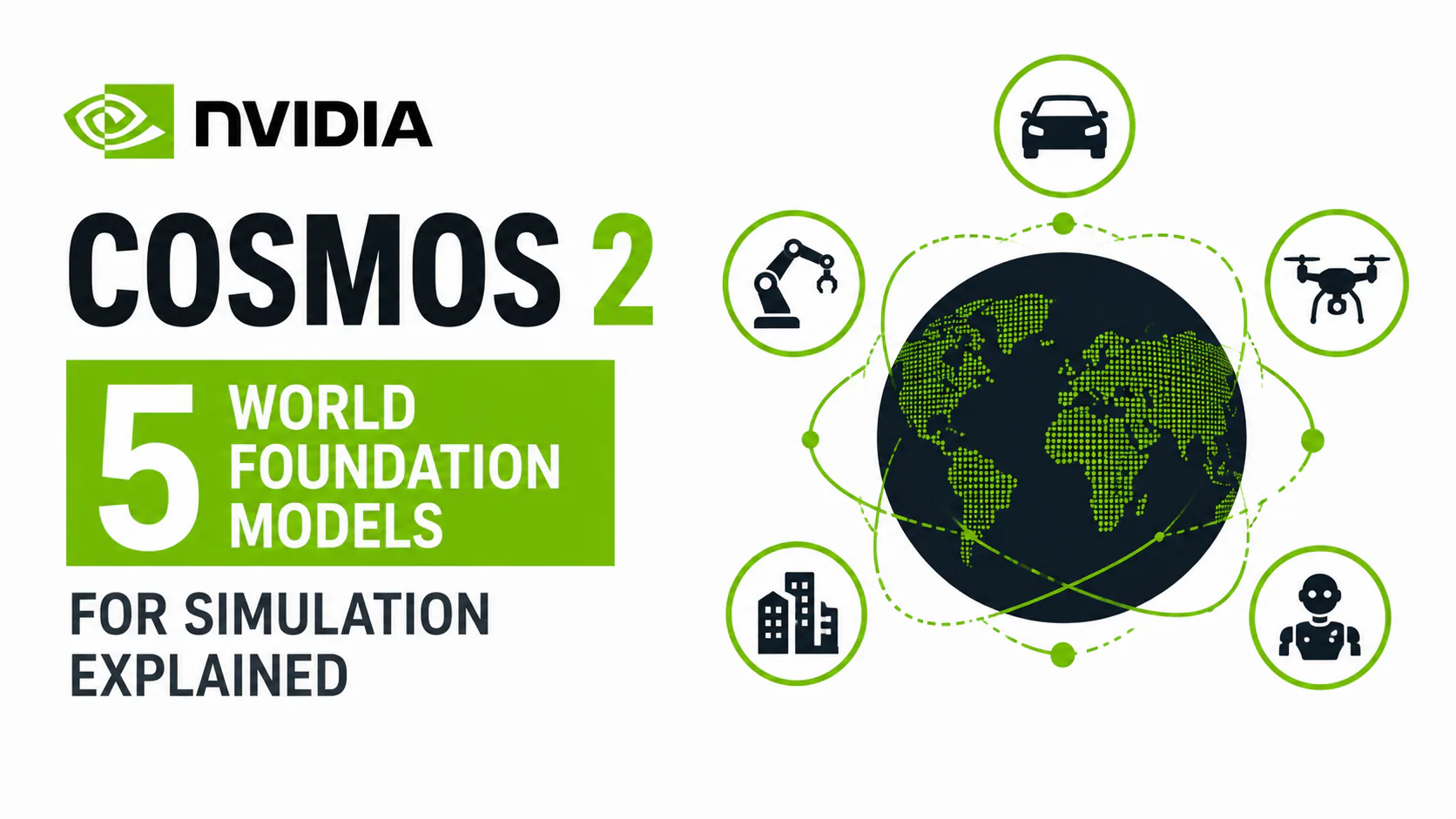 Nvidia Cosmos 2.5 world foundation model generating a photorealistic robot simulation video from a synthetic scene for physical AI training