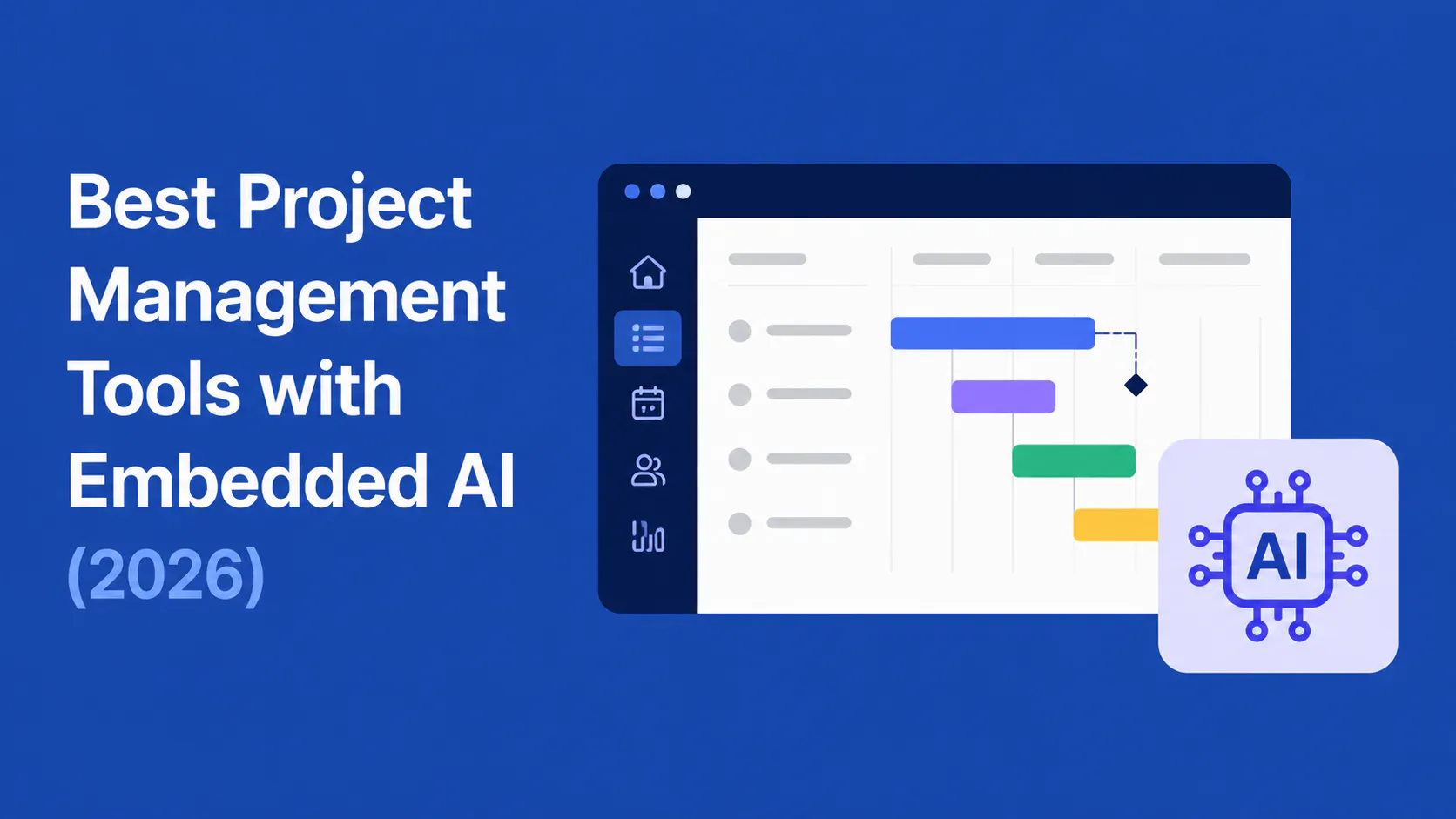 ClickUp Brain2, monday.com Sidekick, and Wrike AI Agent dashboards shown side by side representing the best AI project management tools in 2026